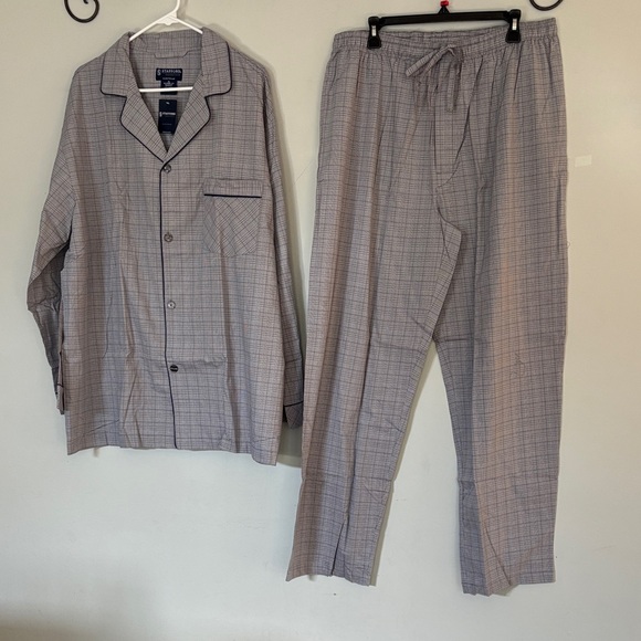 Stafford mens Pajama Set - Gray Plaid - Picture 1 of 5
